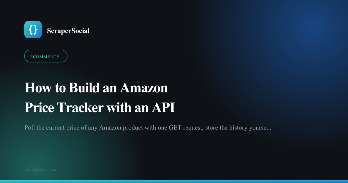How to build an Amazon price tracker with an API: poll the current price, store it, compare, and alert on a drop.