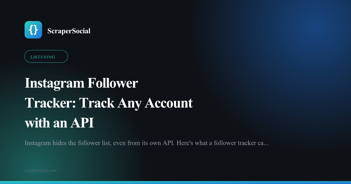 Instagram follower tracker: snapshot a public account's follower count on a schedule, store it, and diff the series into a growth chart.