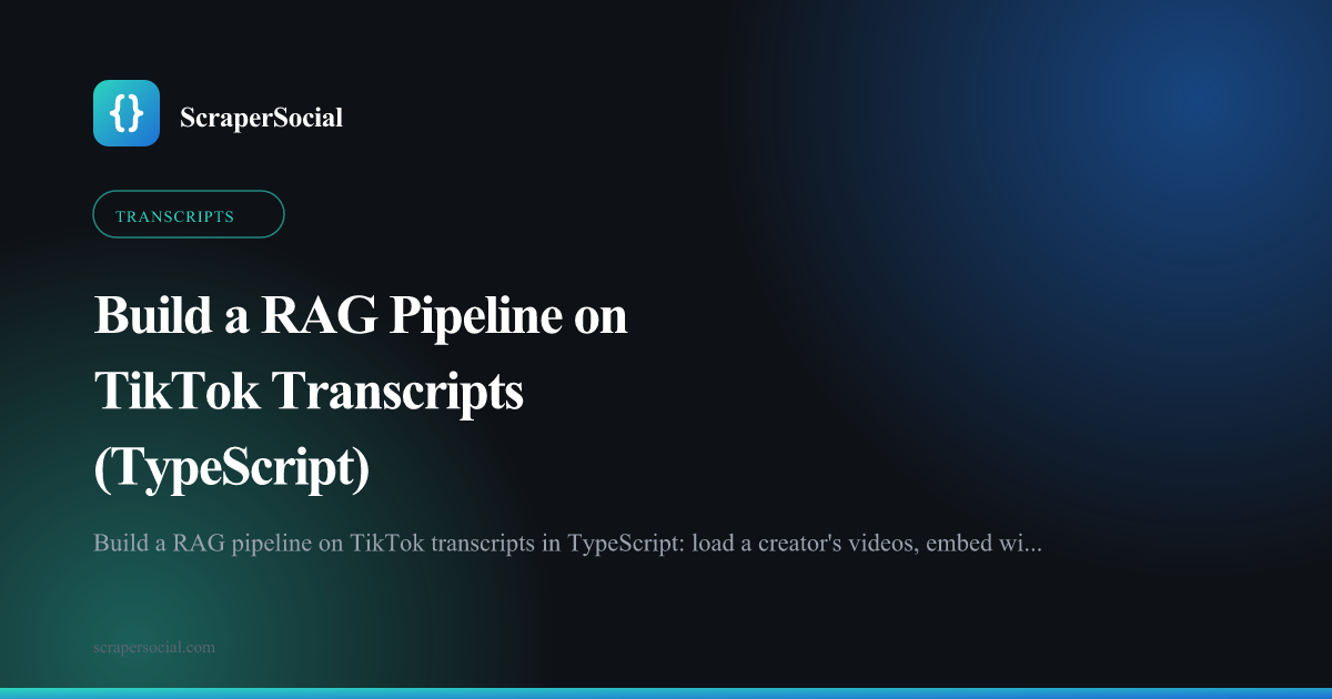 Build a RAG pipeline on TikTok transcripts in TypeScript: load a creator's videos and transcripts, embed one document per video with Voyage, retrieve the closest videos, and get Claude answers that cite them.